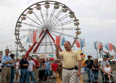 Auctioneer selling at fair