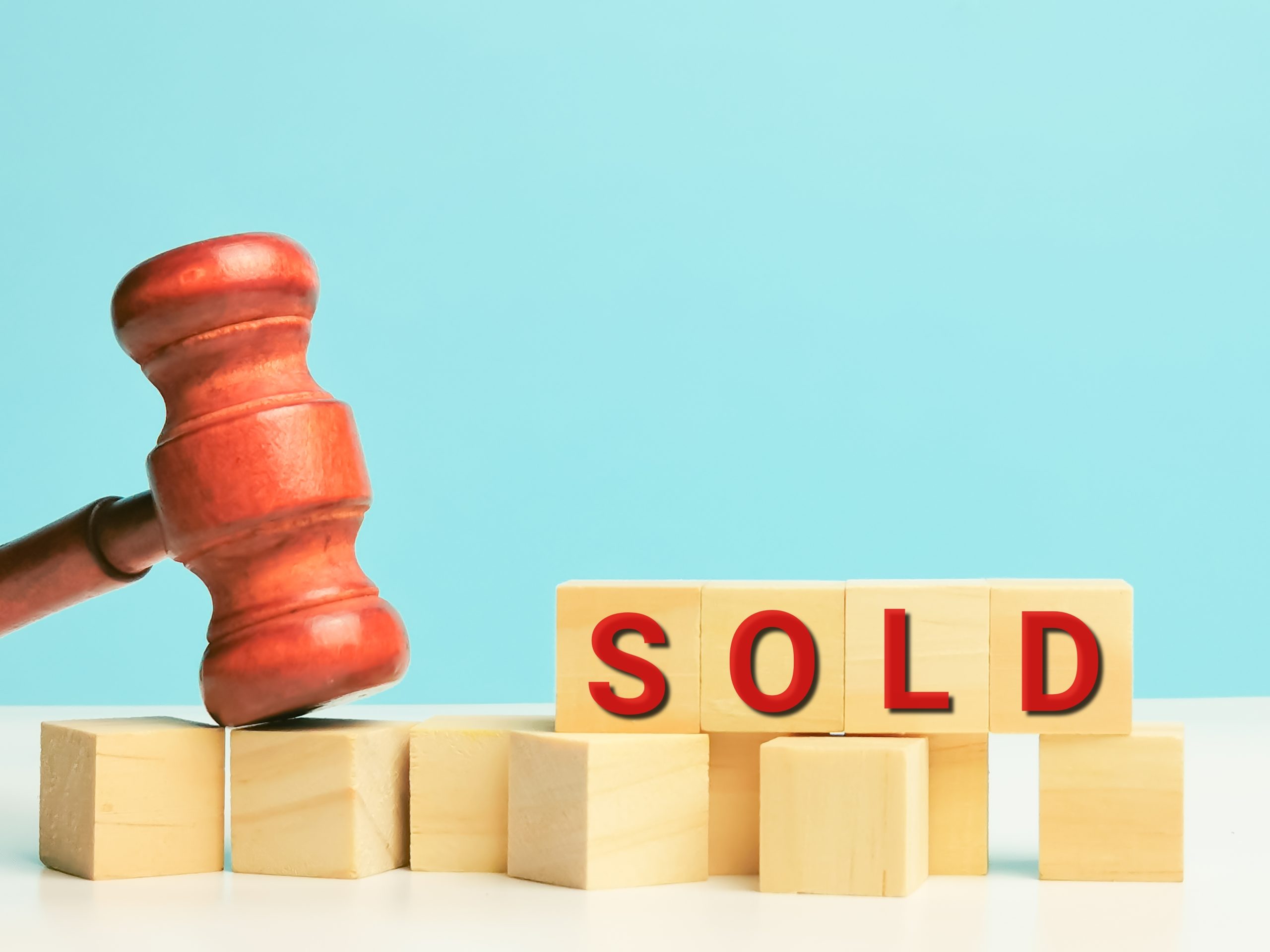 Auction Gavel and SOLD blocks
